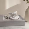 Little Angel Statue Figurine, 3D Printed Desktop Ornament, Matte Texture White Modern Style Sculpture, for Home Office Decor