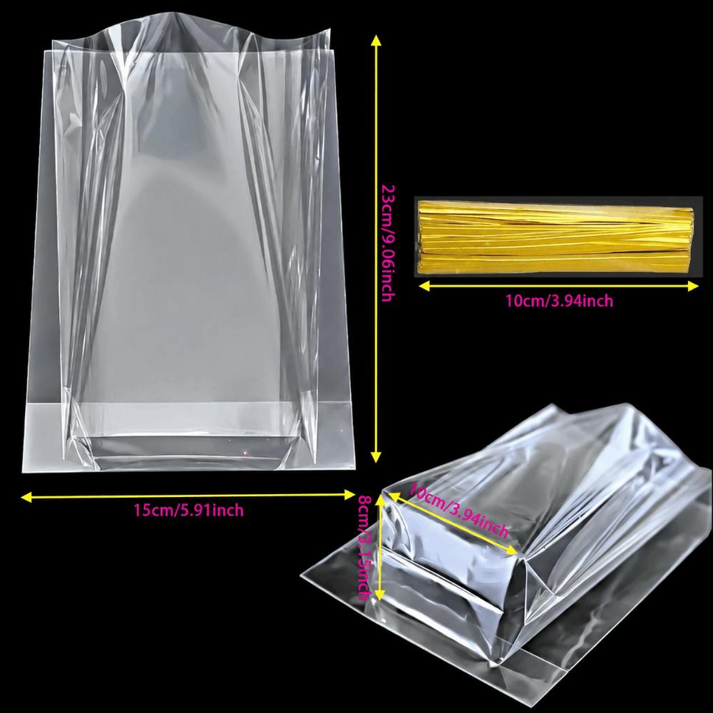 50pcs Bags Gifts Packaging Pouches Plastic Bakery Cookies Snack Bags  Wedding Party
