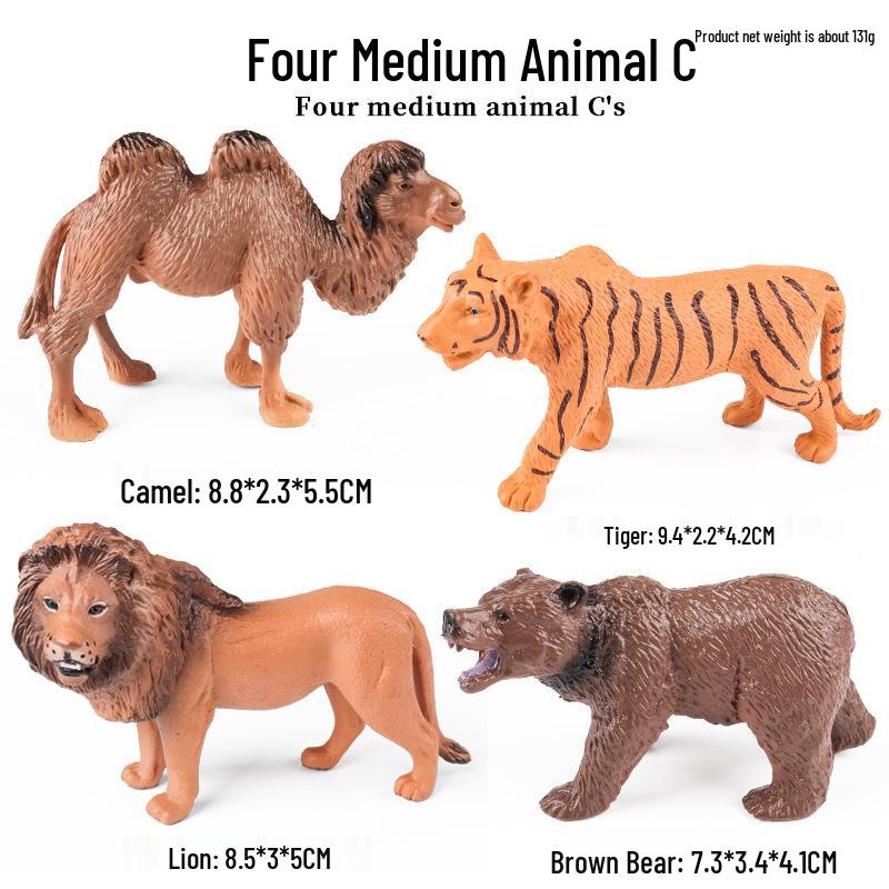 Kids' Arctic Animal Model Set: Polar Bear, Arctic Hare, Reindeer & Beluga Whale
