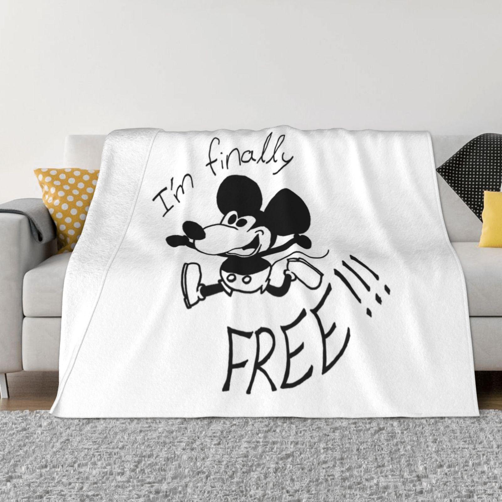 Мягкое теплое одеяло Мышь Диван/Кровать/Путешествие Любовные Подарки Микки Бесплатная Мышь Общественное Достояние Пароход Вилли Счастливый 30x40in