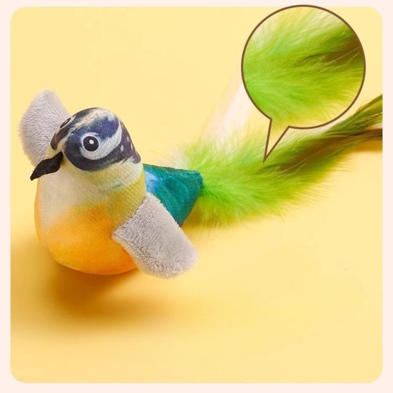 Cat Toys, Self-entertaining and Boring Gadgets, Simulation Can Call Birds, Swing on The Swing, Hang on The Door, and Play with Elastic Feathers