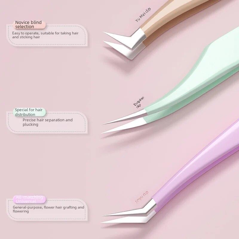 Neue Präzisions-Wimpernpinzette, siebenstellige Federklemme, Klemme für künstliche Wimpern, Schönheitswerkzeug, geeignet zum Pfropfen von Wimpern