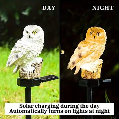 LED Solar Owl Light Ideal for Garden Decoration and Outdoor Camping Displays Ground Spike Light Landscape Night Light