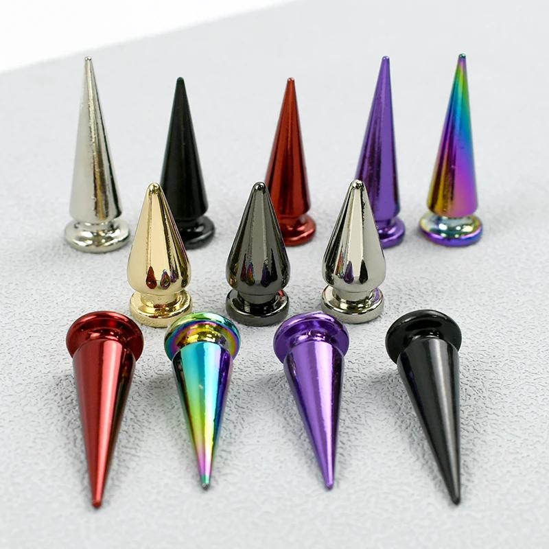 5/10/20Pcs Meetee Metal Punk Rivets Screwback Cone Studs Spikes for Leather Crafts Garment Rivet Bag Decor Nails DIY Accessories