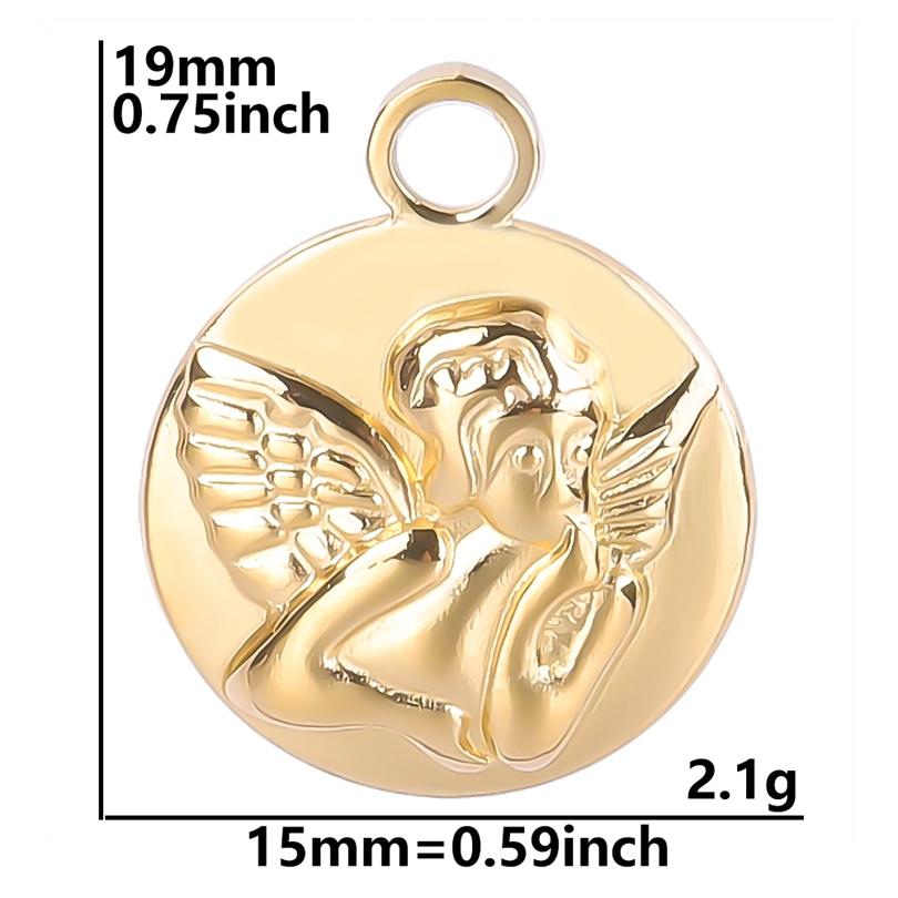 6pcs Sun Moon Stainless Steel Charms For Jewelry Making Bulk Flower Pendant Charm Gold Color Breloque Acier Inoxydable Pendant
