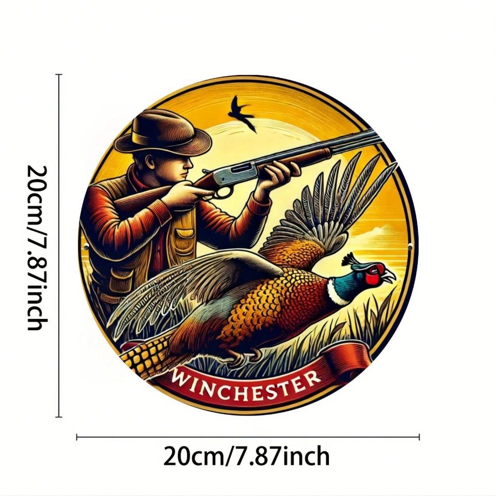 Vintage Metal Pheasant Hunting Sign Western Aluminum Art Decor for Living Room Wall Home Office Cafe Bar Indoor Outdoor Gift Halloween