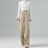 Splicing sweatpants women's spring new Huamian super soft wide-leg pants loose straight and thin casual pants