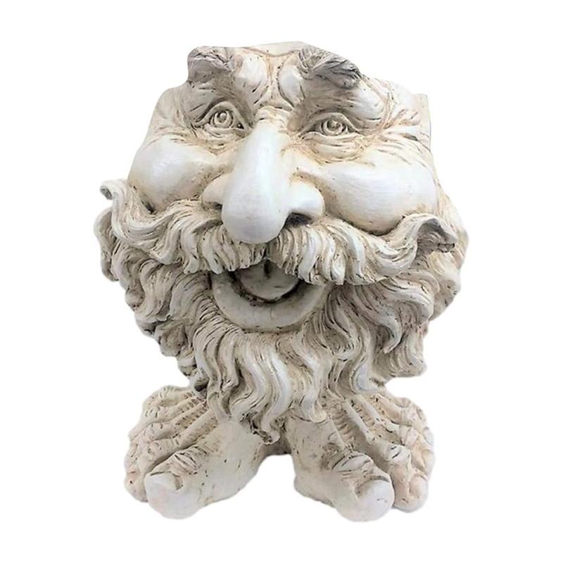 The Face Statue Planter Resin Funny Face Figurine Plant Pot Creative Art Spring Decorations Desktop Organizer Garden Supplies L