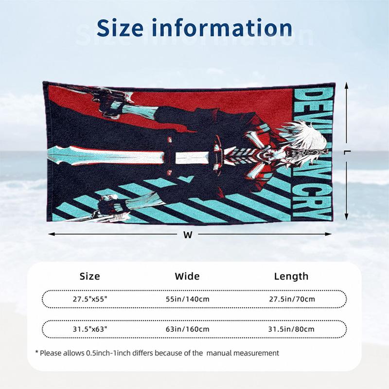 Devil May Cry Microfiber Beach Towel Quick Dry Sand Free Lightweight Beach Towels for Travel Swimming Camping