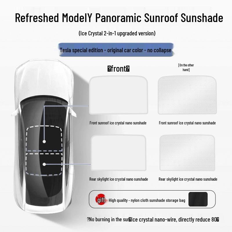 

Tesla Model Y/3 Sunroof Sunshade - Heat Insulation & Sun Protection Accessory