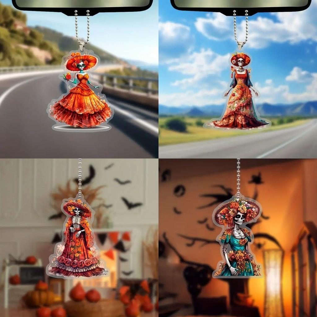 Stunning Car Acrylic Hanging Ornament For Halloween Festive Decor With Style Cartoon