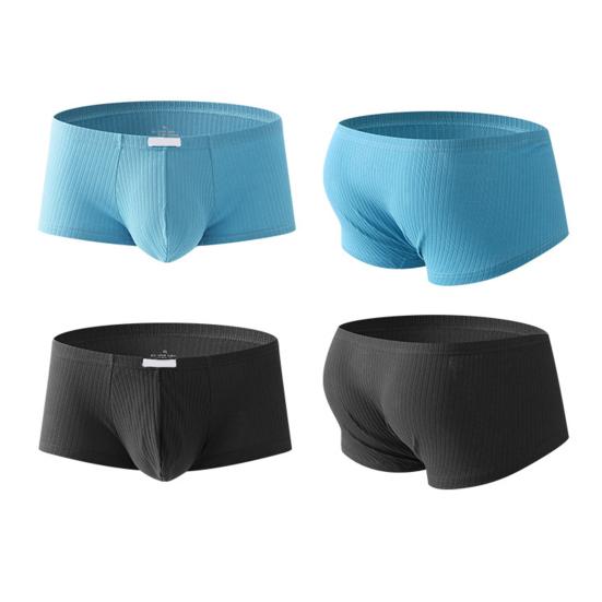 Boxer da uomo, intimo, vita bassa, tinta unita, pantaloncini a coste, slip, asciugatura rapida, convessi a U, mutandine sottili