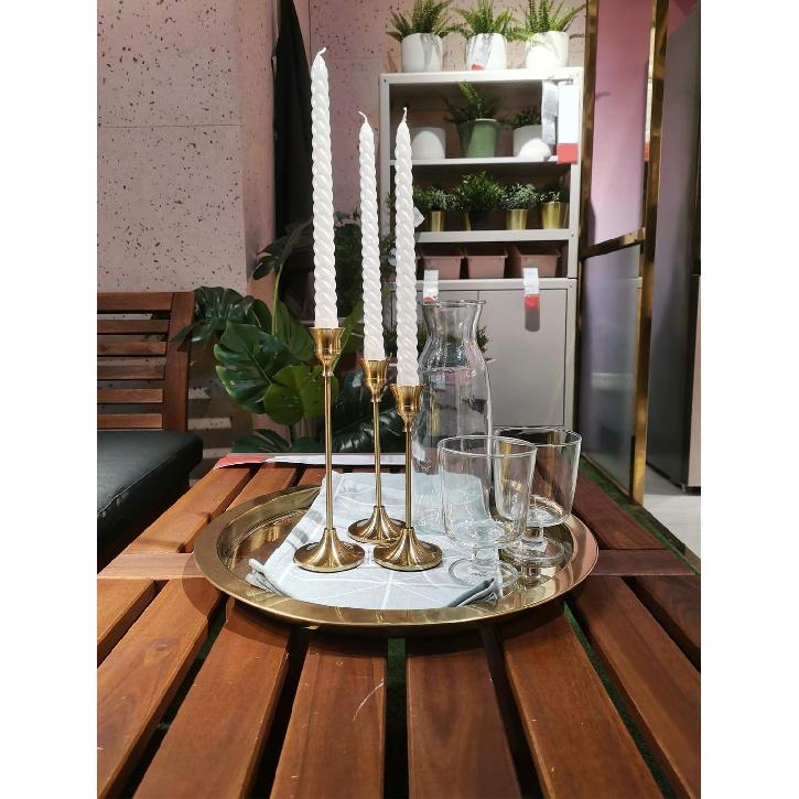 Candle Holders,Set of 6 Candlestick Holders for Taper Candles, Brass Gold Modern Decorative Candle Stick Holder for Table, Mantel, Wedding, Dinning,