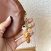 Elegant Coffee and Bread Coin Purse Charm Fashionable Keychain Accessory Stylish Bag Pendant Travel Friendly Keyring