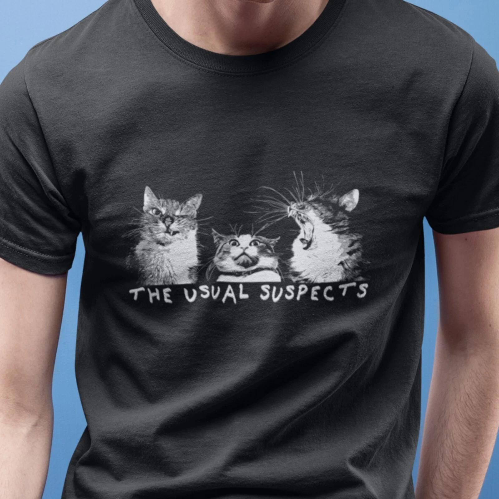 The Usual Suspects Unisex t-shirt, featuring Cat Mug Shot Trio 2XL