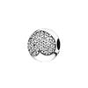 Pandora Heart-shaped square crystal silver clip jewelry accessories women's silver 791053CZ