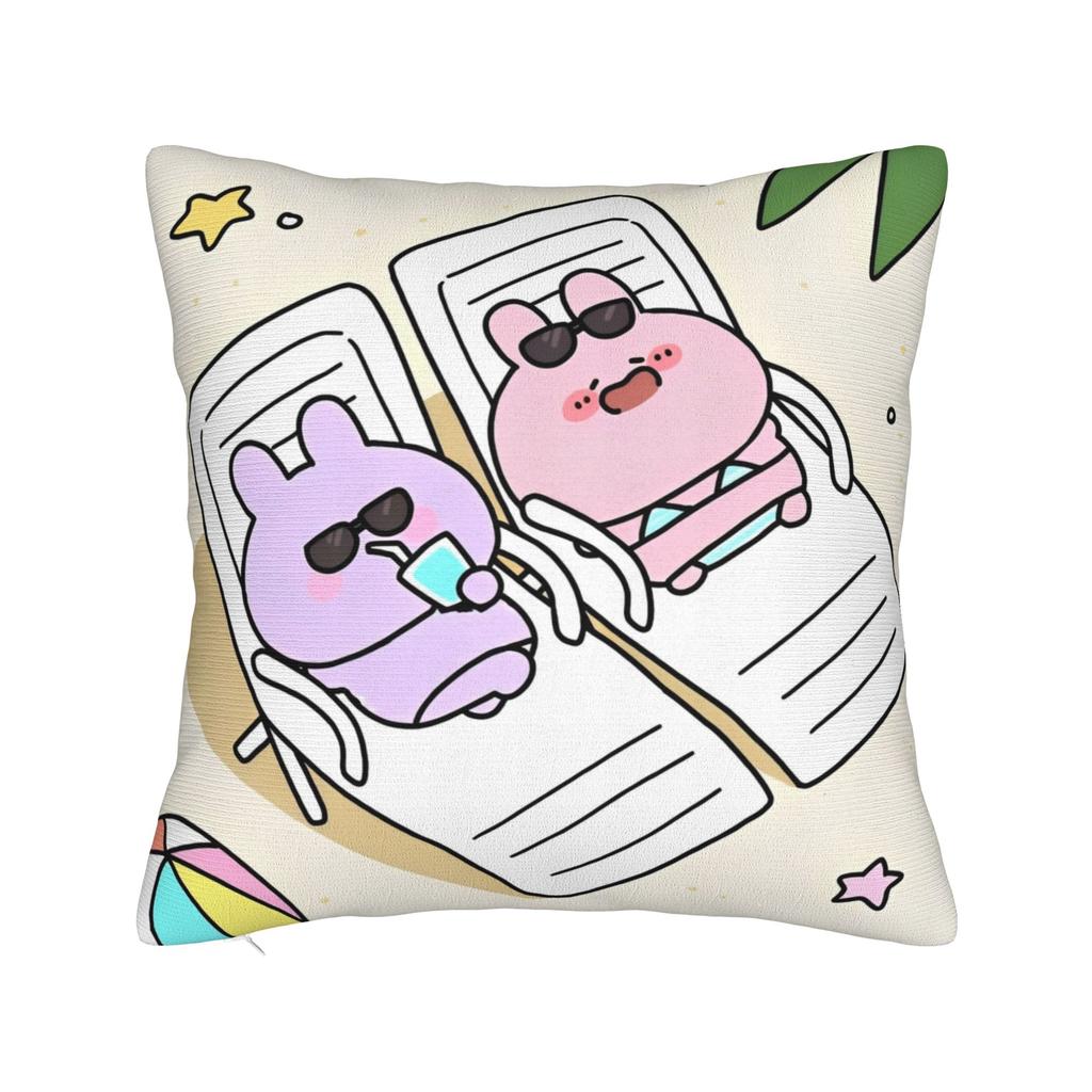 Asamimichaan Asleep Cartoon Square Pillow Cases Kawaii Asamimi Cushion Cover Decor Throw Pillow Case Cover for Sofa cm