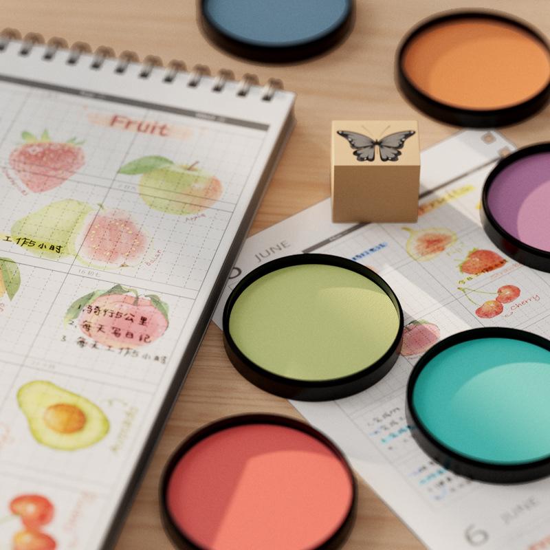 Colorful Ink Pad Bright Colors Not Easy Smudge Easy Clean for DIY Handbook Decoration Children's Finger Painting