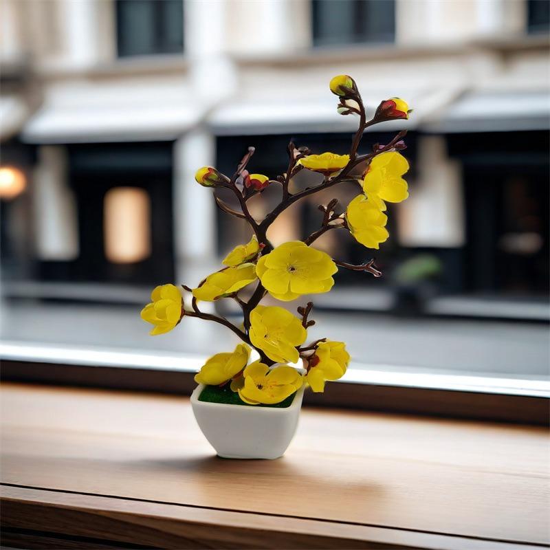 Double Vertical Pattern Pot Wintersweet Bonsai Artificial Plum Blossom Flowerpot Planting Flowerpot