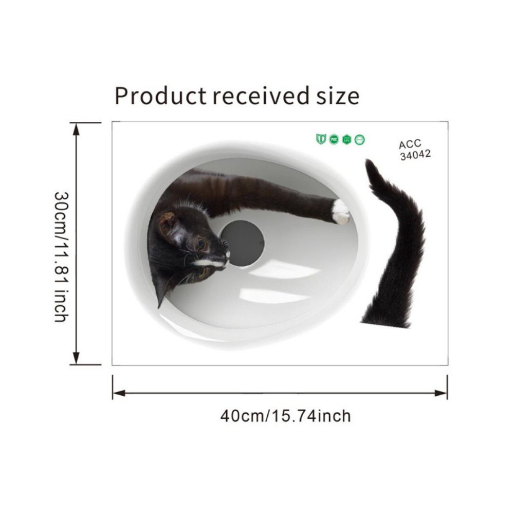 Creative Funny Cat 3D Toilet Lid Stickers Removable Self-Adhesive WC Sticker Clear Waterproof Toilet Seat Decals