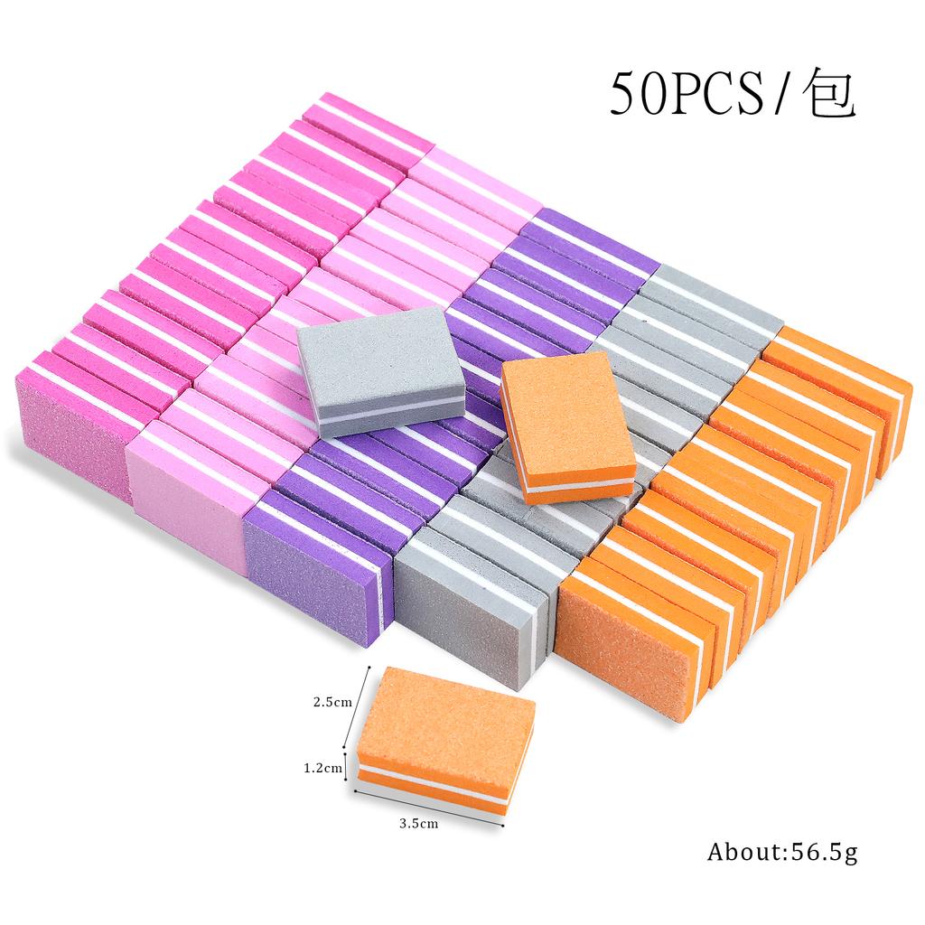 50pcs Double Sided Mini Nail File Block Sanding Polishing Nail Care Tools Nail Care Filesanding Polishing Nail File