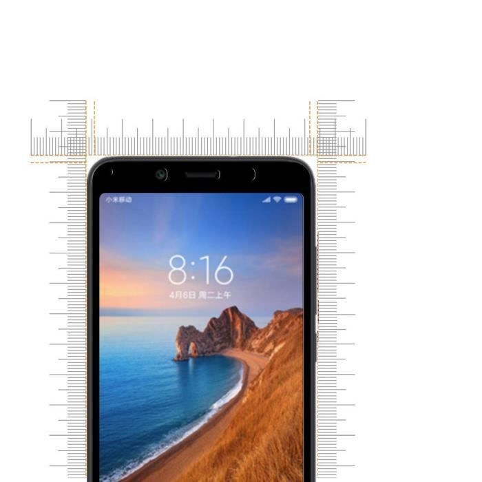 Film de Protection - Phonillico® - Xiaomi REDMI 7A - Pack de 2 - Verre Trempé - Bord Noir