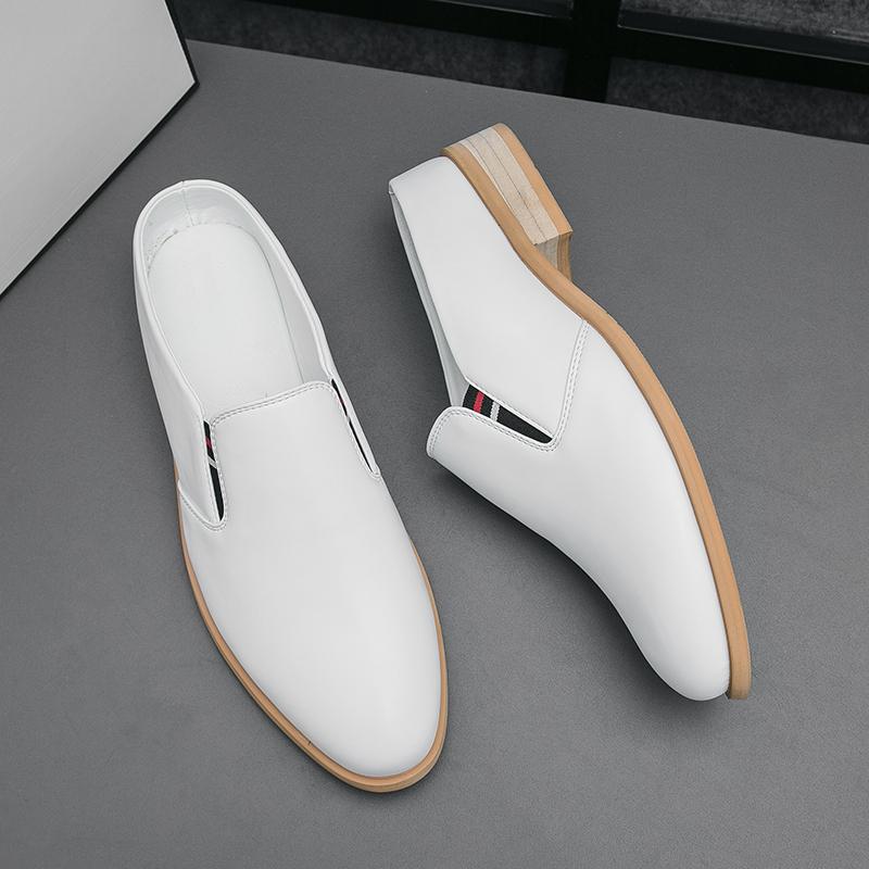 Mode Sommer Herren Freizeitschuhe Italienische Mode Atmungsaktives Leder Halbschuhe für Herren Slipper Loafer Mokassins Laufschuhe Fahrschuhe