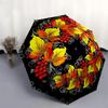 1pc Autumnal Floral Pattern Umbrella with Plastic Handle,Compact & Stylish,Suitable for All Seasons YS331029