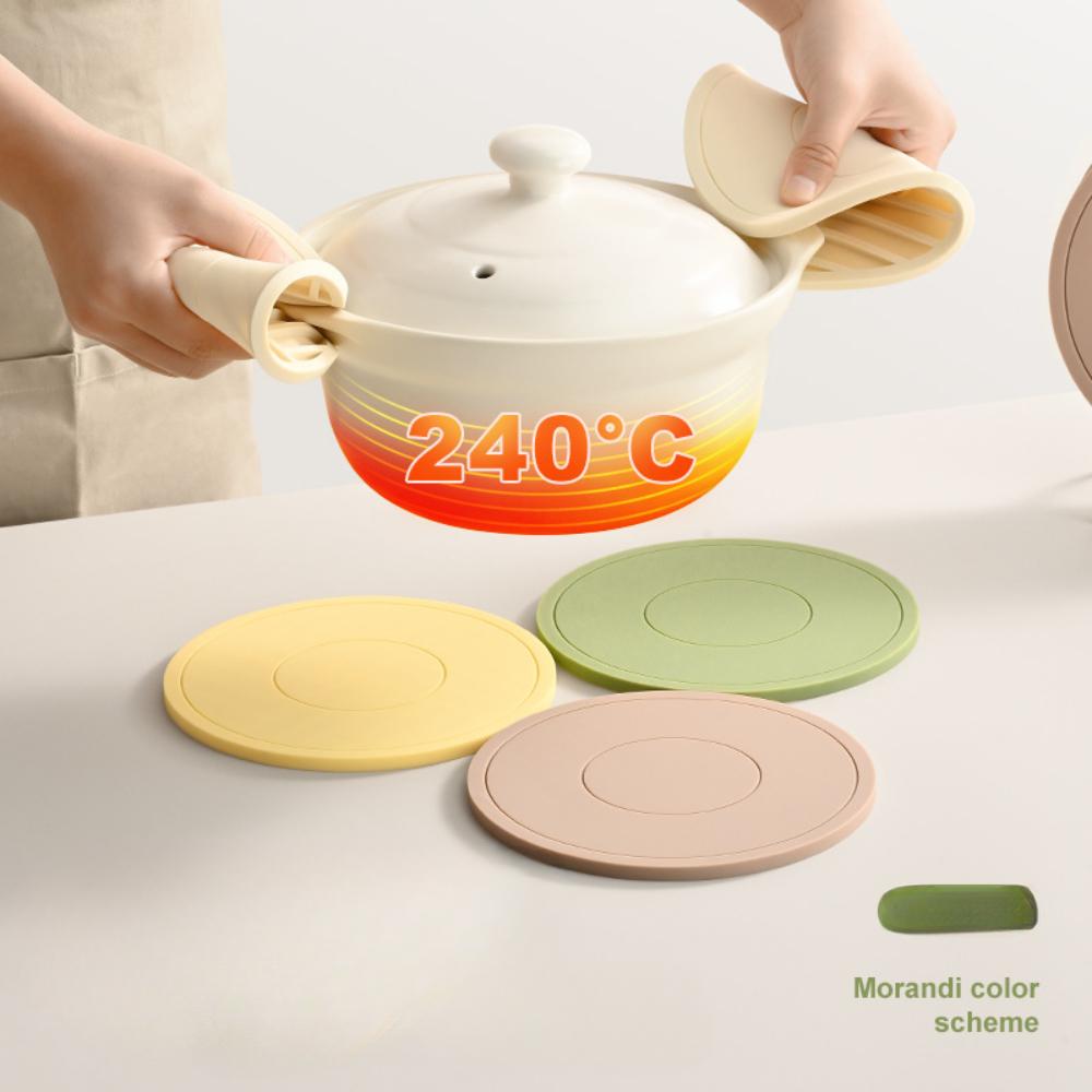 Silikon underlegg for tekopper, skålmatter, bordisoleringsmatter, grønnsakstallerken, hjemmespisematte, premium følelse av lett luksus, anti-skoldingsgrytematter