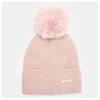 Angora Knit Beanie with Rhinestones and Faux Fur Pom-poms Woman