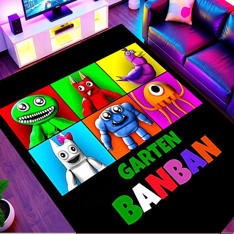 Game Rainbow Friends Print Rug, Washable Floor Carpet, For Entryway Dorm Laundry Room Office Study, Home Decor Birthday Christmas Gift