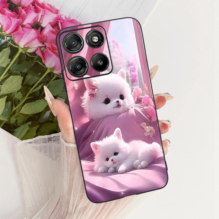 For Motorola G77 5G Moto G67 5G Phone Case Soft Black Silicone Cover Butterfly Dragon Cat Floral Painting Bumper Funda