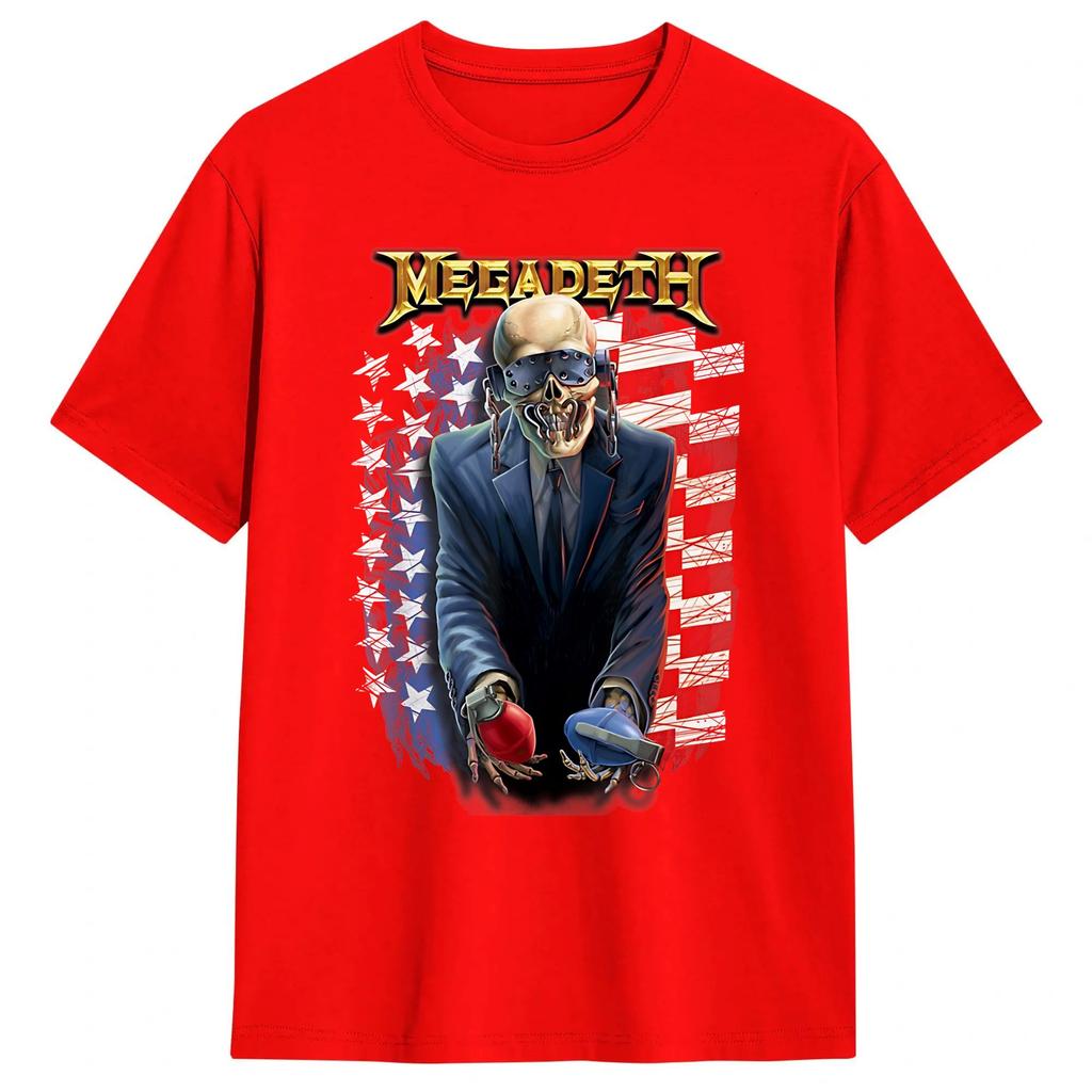Vic Rattlehead Megadeths Pure Cotton T Shirt For Unisex Beach Y2K Retro TShirts Round Neck Hip Hop Tees Oversize Clothes