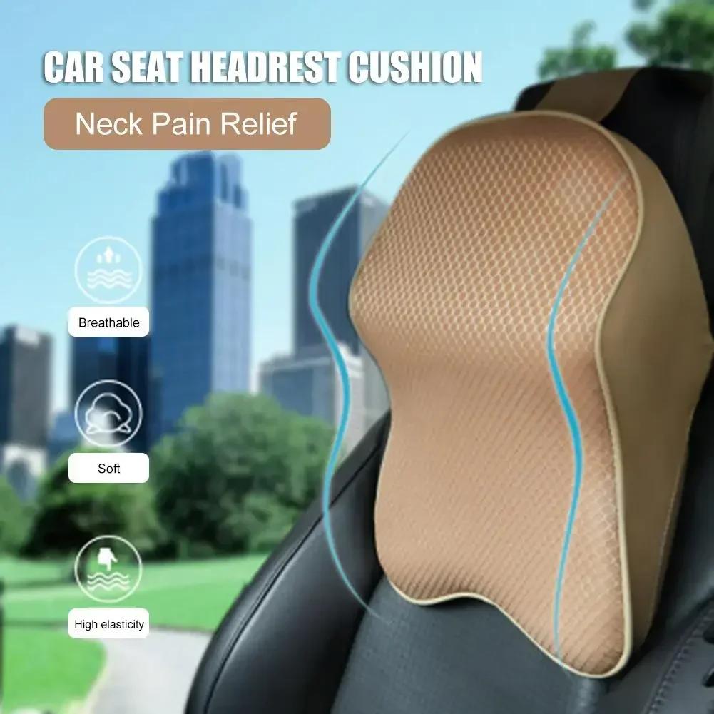 Car Seat Headrest Comfortable Seat Supports Lumbar Backrest Car Seat Pillow Headrest Cushion Pads Memory Foam Car Accessories