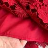 Summer Formal Evening Dress Women Hollow Out Crochet Lace Embroidery Party Long Dresses Female Short Sleeve Midi Dress