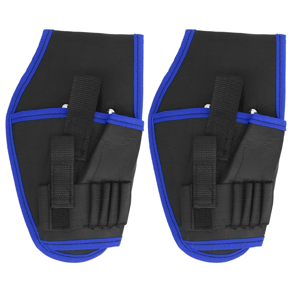 2Pcs Electric Drill Belt Pouch Portable Cordless Electrician Tool Multifunctional BagBlue Edge
