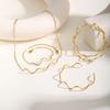 18K Gold Hualanxin Wave Necklace & Fashionable Earrings Set