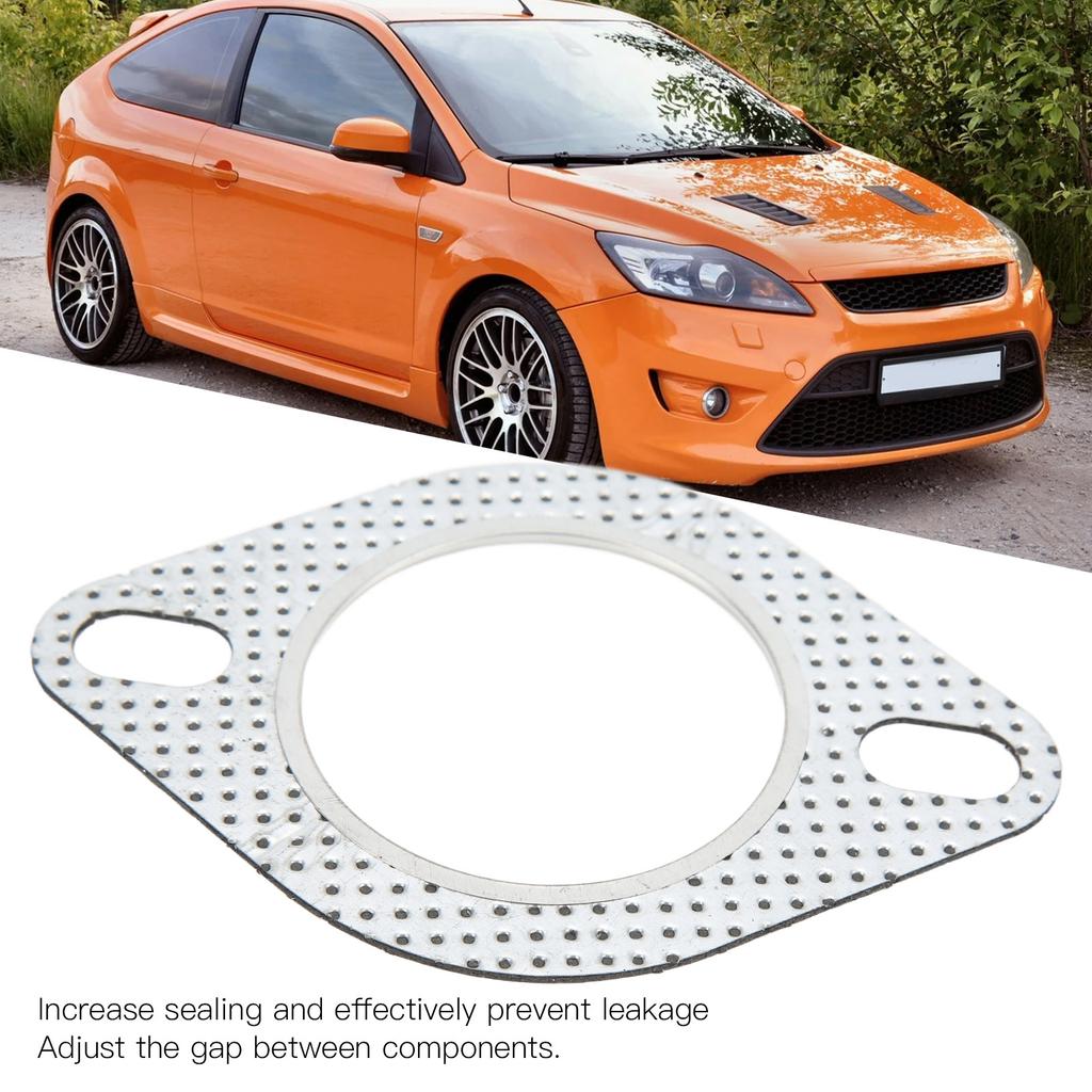 Exhaust Gasket Reinforced Metal 2 Holes Universal Replacement for 2.25in/57mm Flange Joint Turbo Vehicle