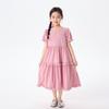 Little Yin Man Sommerkleid für Mädchen mit Puppenkragen und Puffärmeln, A-Linie