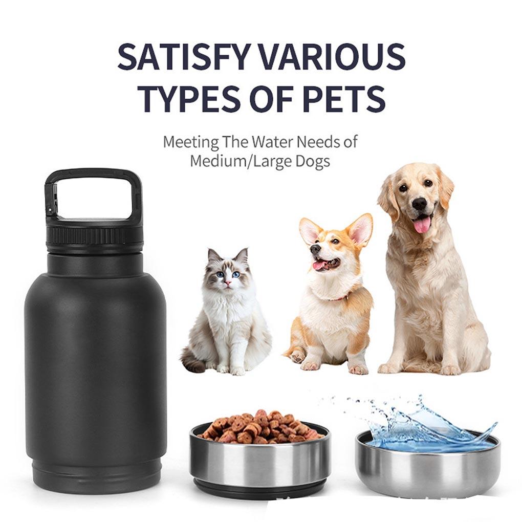 Insulated Dog Travel Water Bottle With Detachable Bowls Pup Hydrated Anywhere Travel Dog Water Bowl
