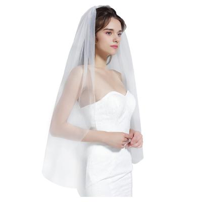 BEAUTELICATE Wedding Veil with Cut Soft Bridal Long or Elegant and Ivory Cathedral Veil for Weddings and Photos Comb, Edge, Tulle, Veil, Short,