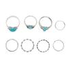 8pcs Turquoise Knuckle Ring Set Women Girls Bohemian Retro Stackable Finger Joint Rings Jewelry Accessory ZT250