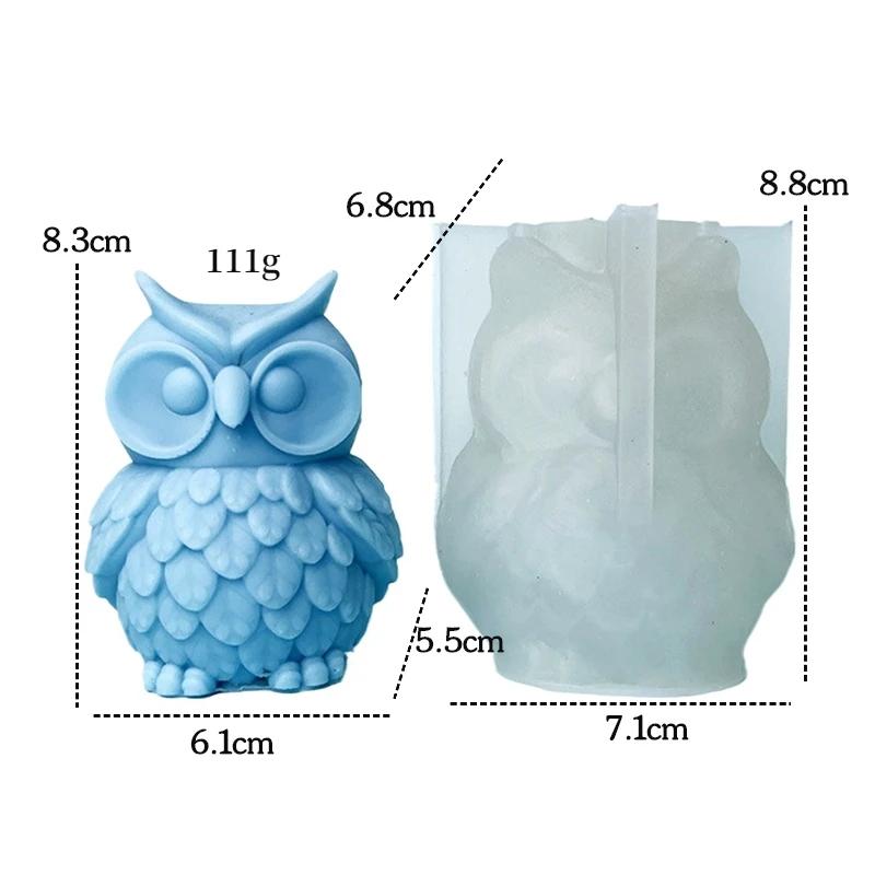 Large Owl Silicone Molds 3D Cute Owl Scented Candle Soap Plaster Crafts Resin Mold DIY Animal Decorative Art Making Tools