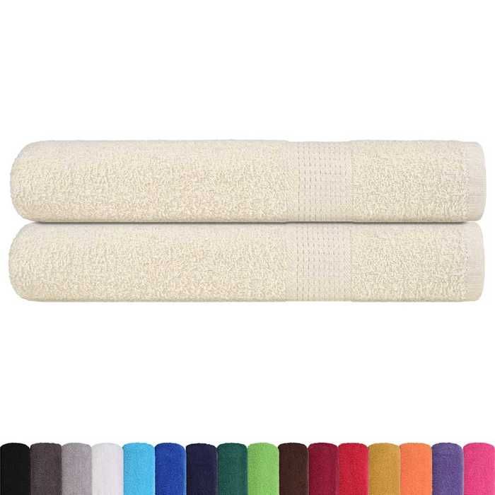 VidaXL Serviettes de sauna 2 pcs crème 80x200 cm 360 g/m² 100% coton 137007