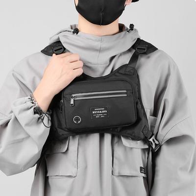 Outdoor Chest Bag Adjustable Straps Large Capacity Waterproof Zipper Pocket Men Women Sports Cycling Running Vest Pouch Hiking Travel EDC Chest Pack