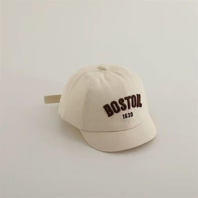 Kids Adjustable Baseball Cap Cotton Blend Toddler Hat with Embroidered Lettering Boston 1630 Classic Design Sun Protection Outdoor Use One Size