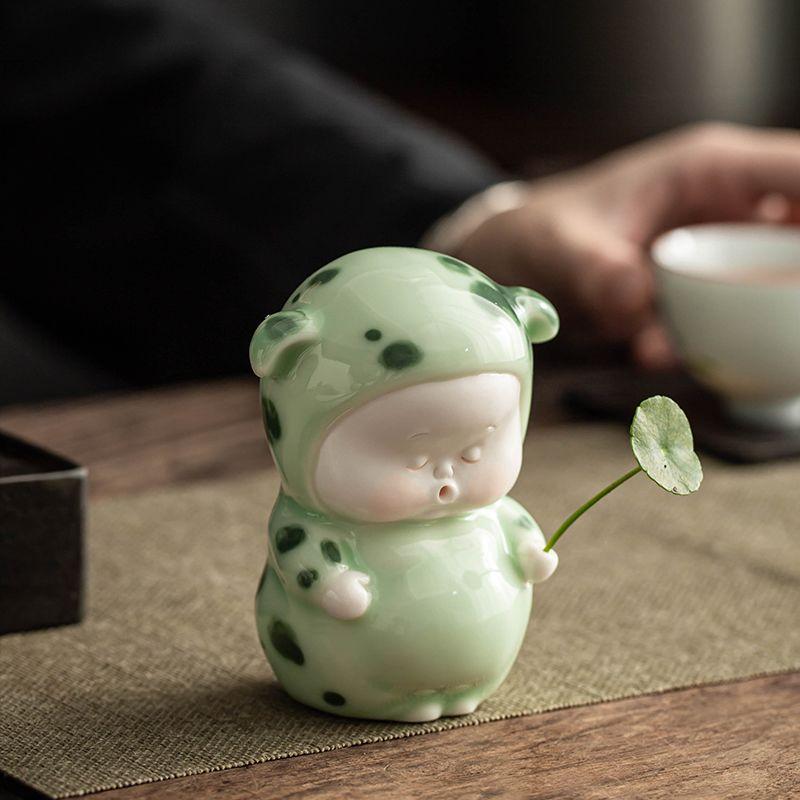 Креативные керамические мини-украшения бутик милые животные ручной работы домашние настольные украшения