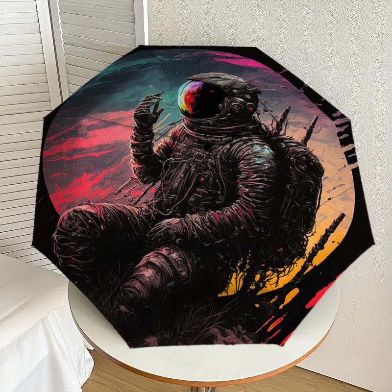 

1pc Space Explorer Art Print Umbrella with Plastic Handle,Suitable for All Seasons Home Travel Outdoor UmbrellaDD062