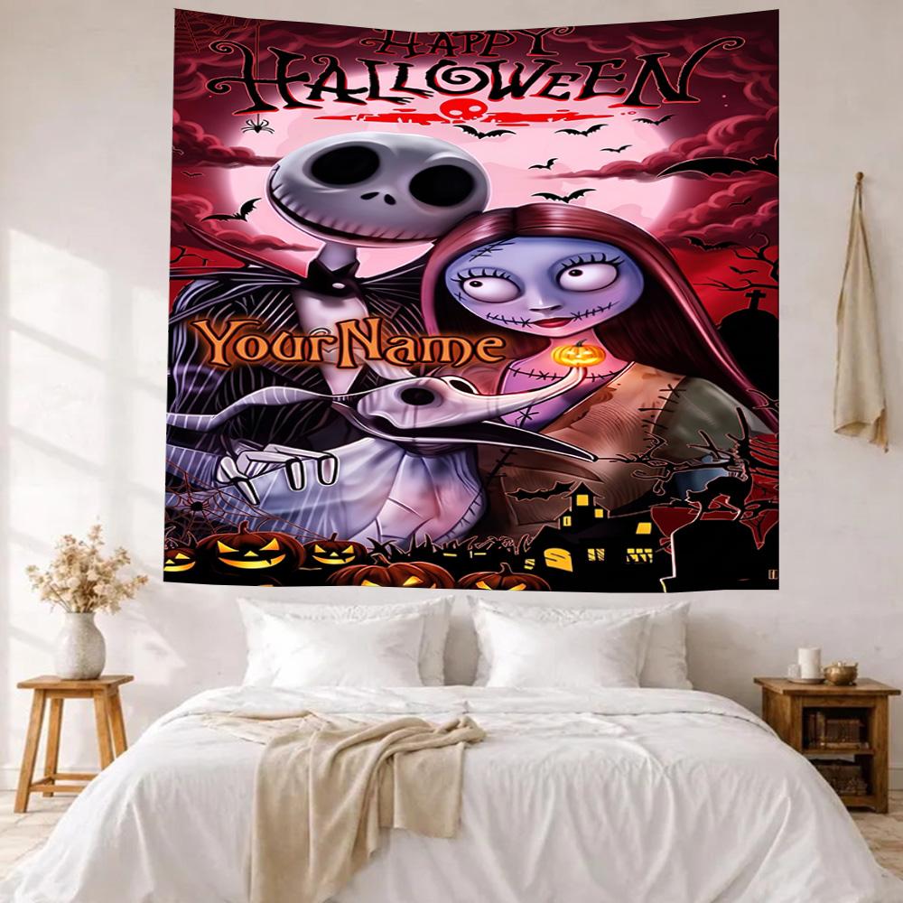 Christmas Nightmare Custom Your Name Wall Decor Tapestry Art For Pet Memorial Birthdaywedding Party Backdrop Family Gift