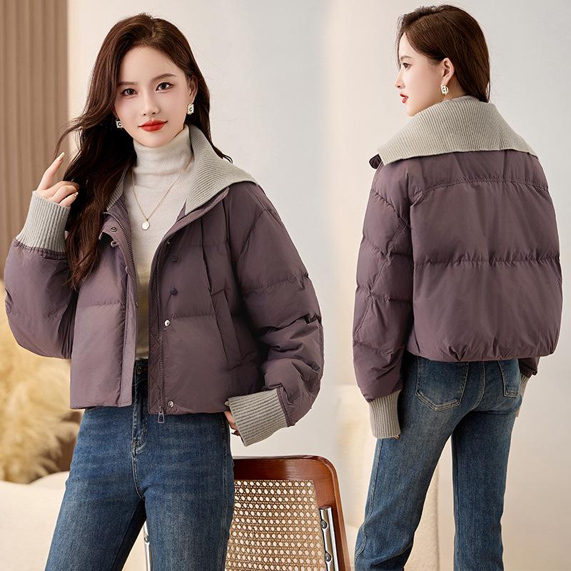 

Зимняя вязаная куртка-пуховик с цветными блоками YX86206 XXL 135-150 Jin светло-фиолетовый